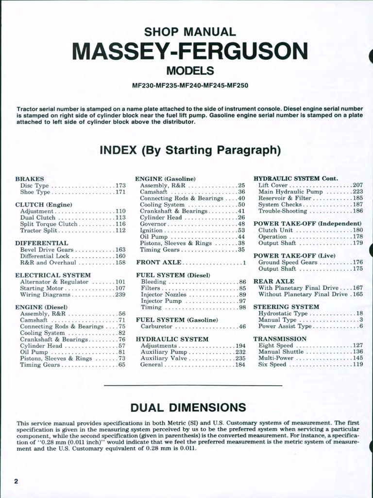 MASSEY FERGUSON 245 PARTS MANUAL PDF visual data 5