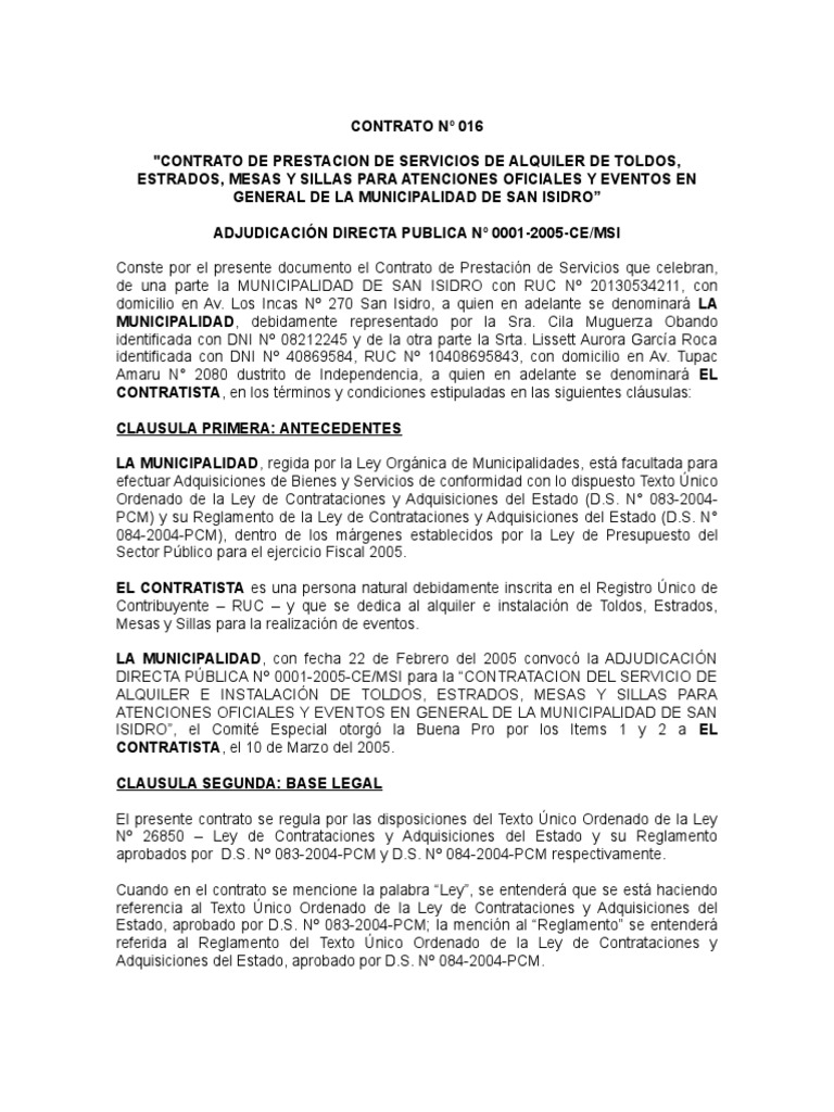 Adp-1-2005-Ce - Msi-Contrato U Orden de Compra o de Servicio | PDF ...