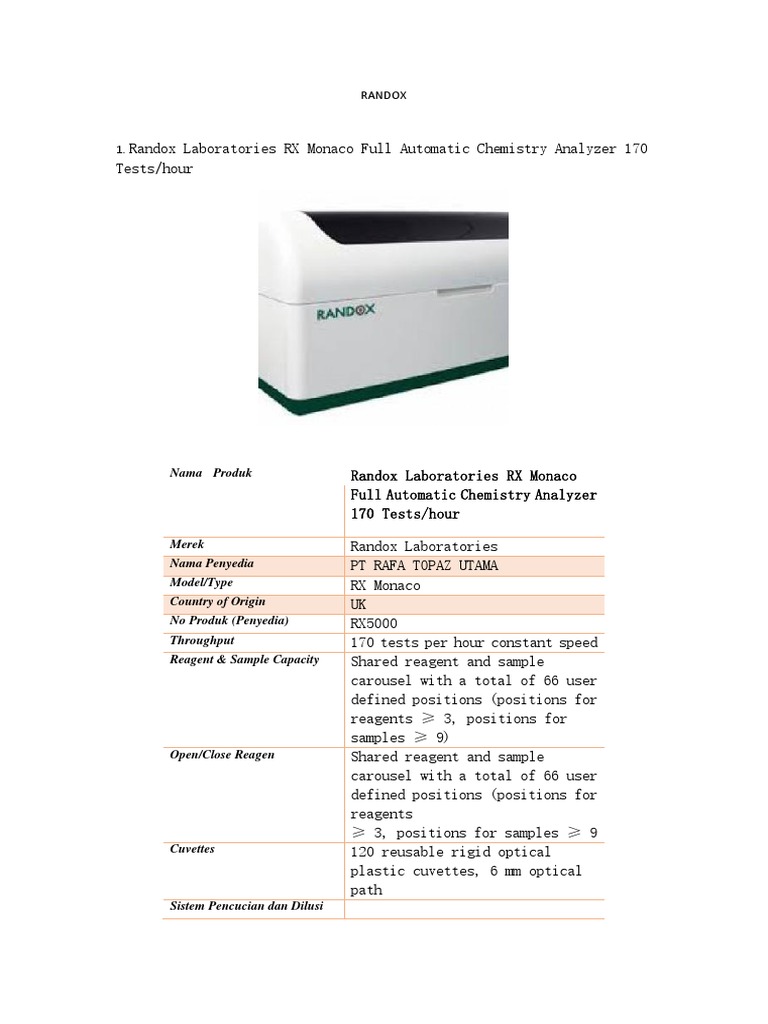 RANDOX | PDF | Chemistry | Nature