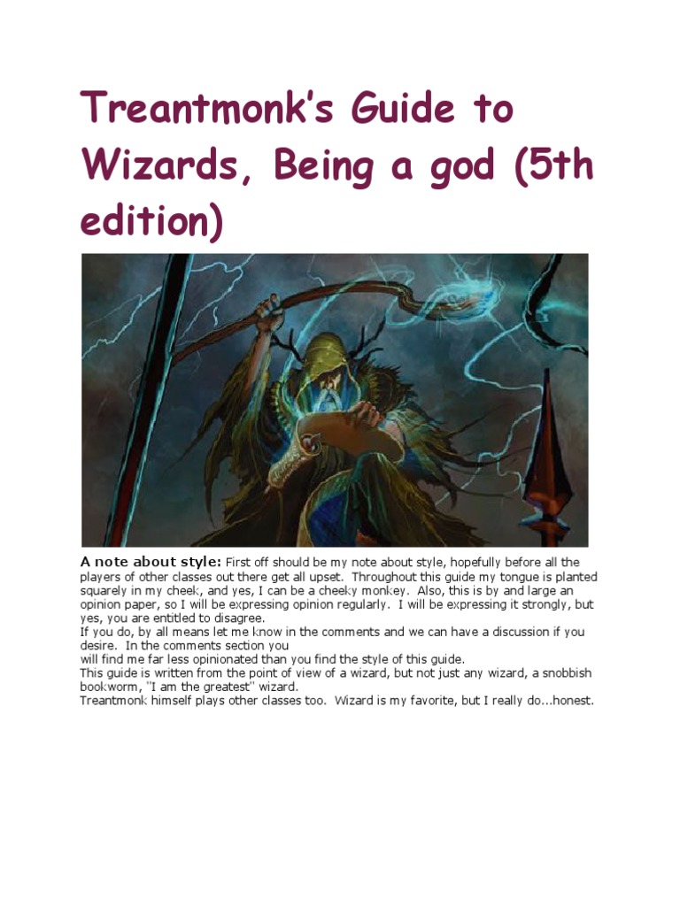 Treantmonk's Guide To Wizards 5e PDF PDF Dungeons & Dragons Gary