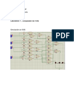 Comparador 4 bits ISIS simulación