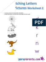 Matching Letters With Pictures Worksheet 2 PDF