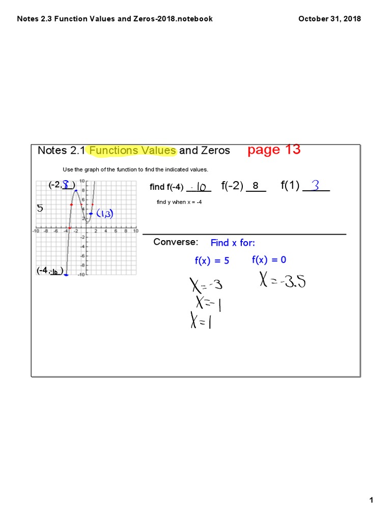 Function Values and Zeros Explained | PDF | Zero Of A Function ...
