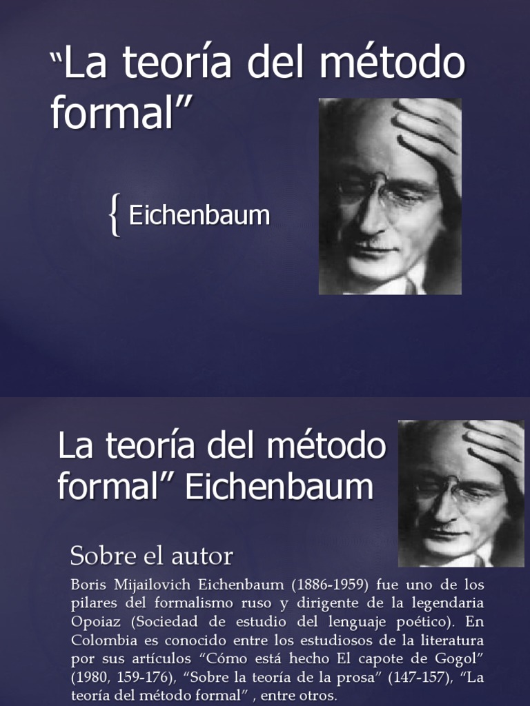 Teoría del Método Formal de Eichenbaum | PDF | Poesía | Imagen