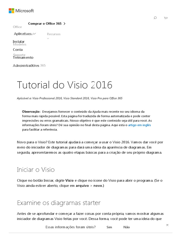 Tutorial Visio 2016 PDF | PDF | Janela (informática) | Microsoft