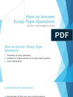 How To Answer Essay-Type Questions: Solicitor Jose Angelo A. David