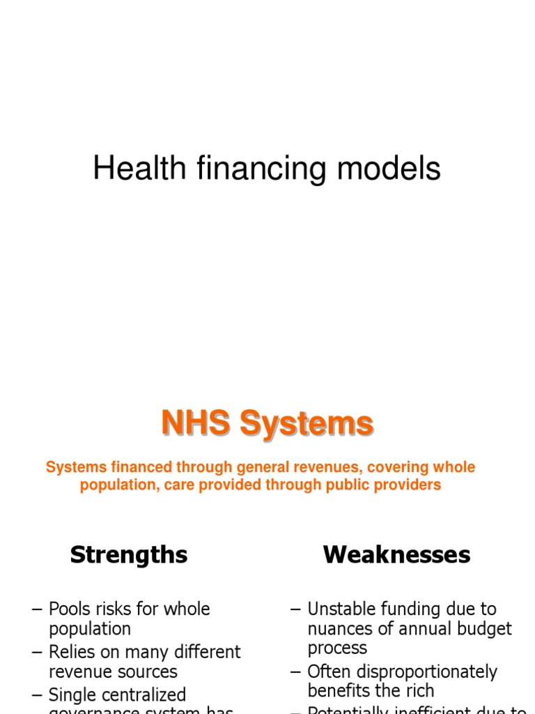 Health Financing Model (1).ppt Insurance Nonprofit Organization