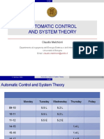 Automatic Control and System Theory: Claudio Melchiorri