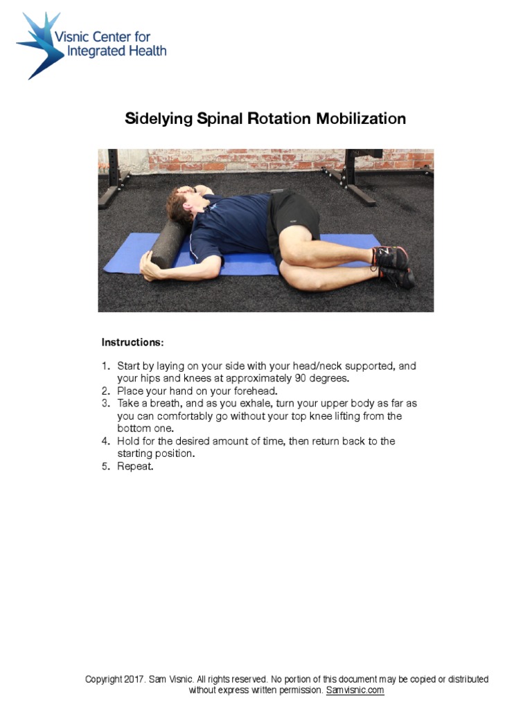 Sidelying Spinal Rotation Exercise | PDF | Self-Improvement