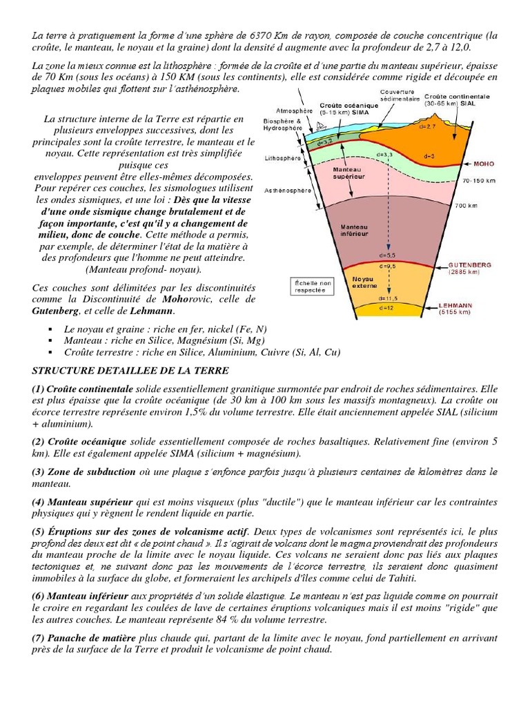 Structure interne de la Terre | PDF | Faille (Géologie) | Manteau terrestre