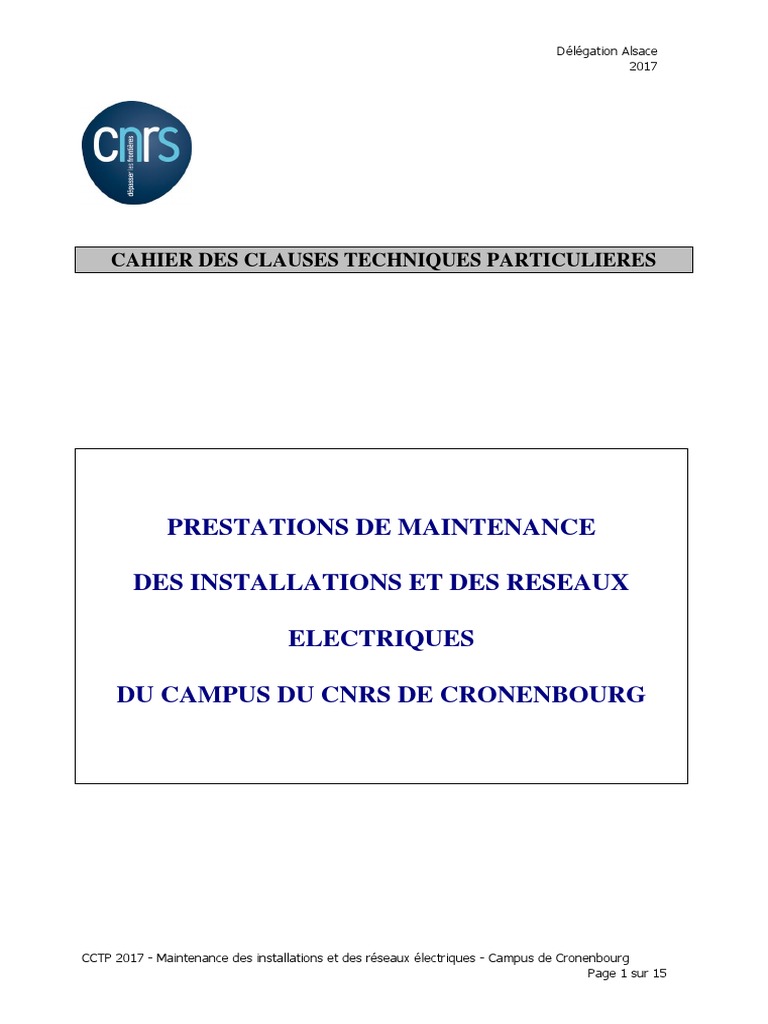 Cctp Electricité Pdf – Cahier des Clauses Techniques Particulières Lot ...