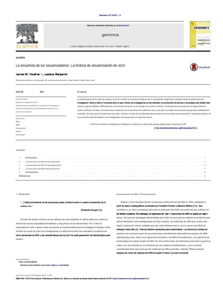 The Sequence of Sequencers The History of Sequencing DNA En.es PDF