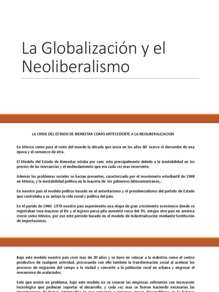 Crisis del Estado de Bienestar y Neoliberalismo | PDF | Neoliberalismo ...