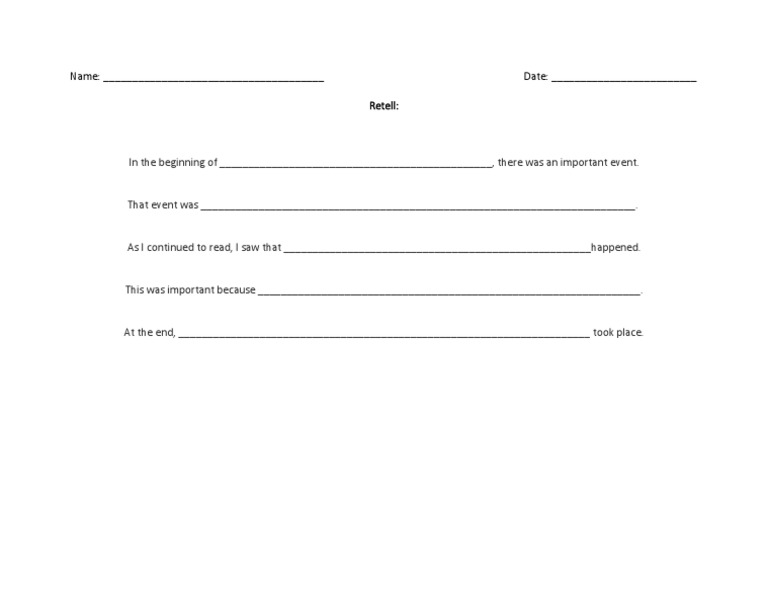 Event Retelling Template | PDF