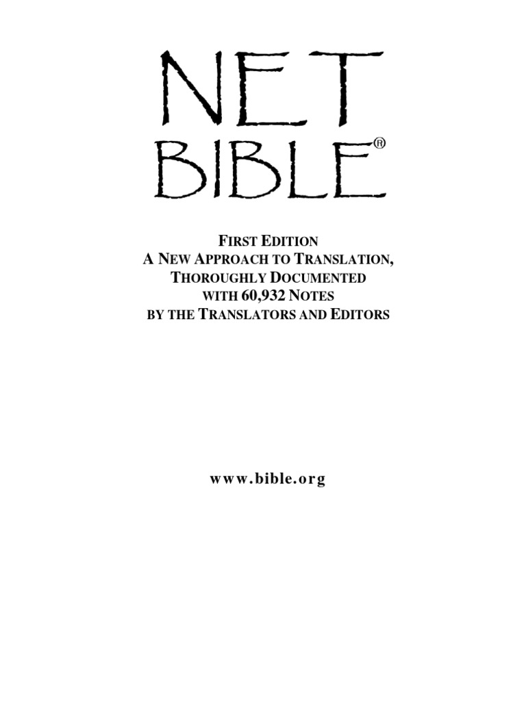 The Net Bible Translation Pdf Bible Translations Translations