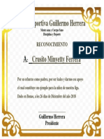 Liga Deportiva Guillermo Herrera, Certificado de Crusito Minyetty Ferrera, Padre