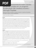 Análise comportamental de recém-nascidos pré-termos incluídos em um programa de estimulação tátil-cinestésica durante a internação hospitalar