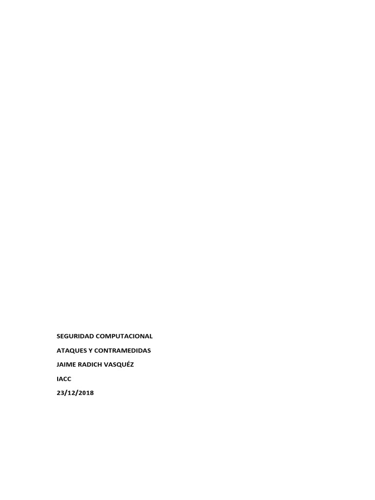Ataques y Contramedidas en Seguridad Computacional | PDF | La seguridad ...