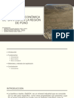 Importancia Económica de Baritina en La Región de Puno