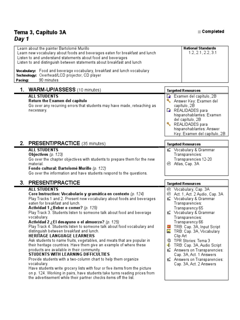 Manos A La Obra Answer Key