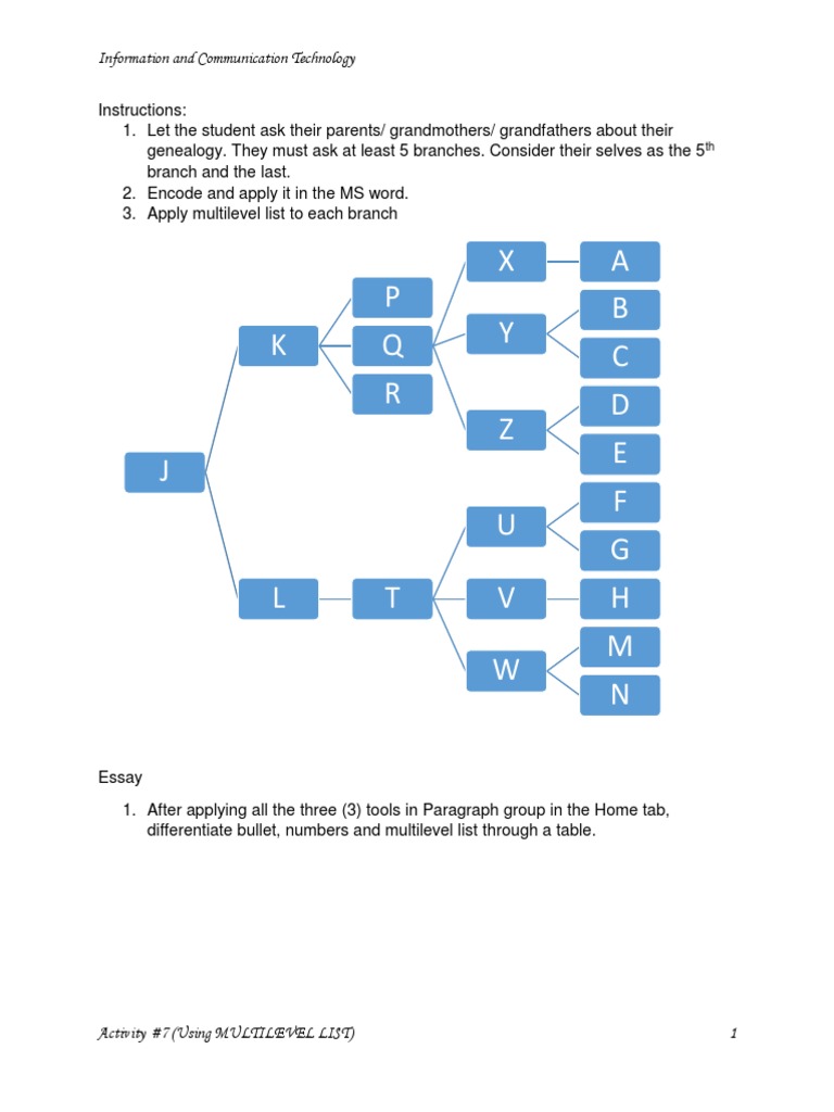 Genealogy Project with Multilevel Lists | PDF