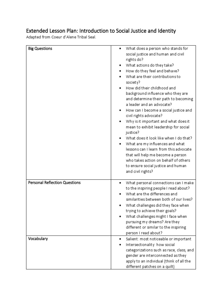 Extended Lesson Plan Cil621-1003 | PDF | Reading Comprehension | Prejudices