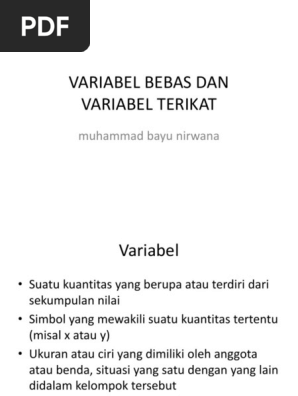 Variabel Bebas Dan Terikat Pdf