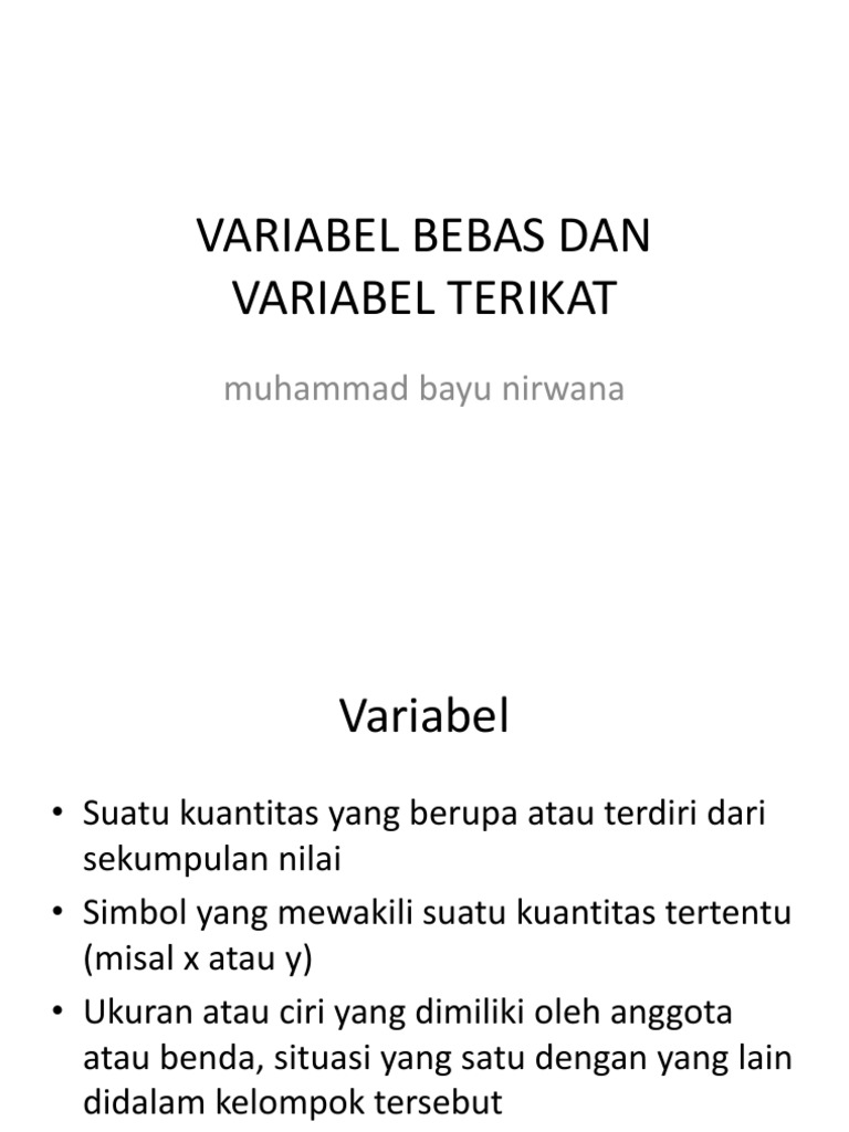 Variabel Bebas Dan Terikat Pdf