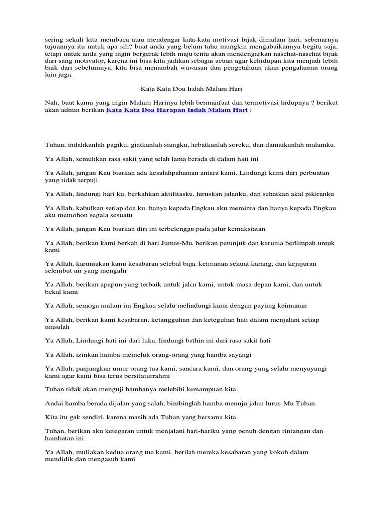 Kata Mutiara Malam Hari