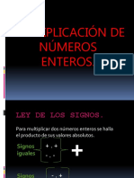 Multiplicación de números enteros