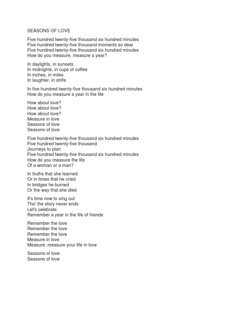 Seasons of Love | PDF