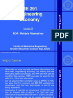ME 291 Engineering Economy: ROR: Multiple Alternatives