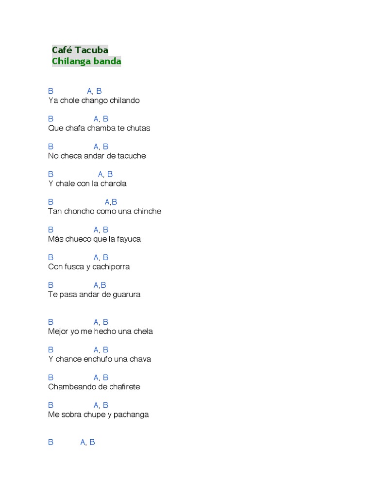 Café Tacuba Chilanga Banda PDF