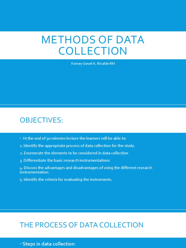 Methods of Data Collection | PDF | Survey Methodology | Questionnaire