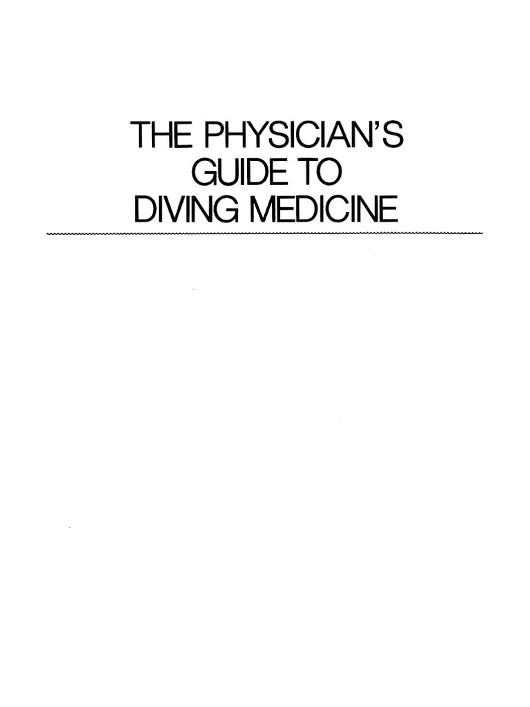 The Physician'S Guide To Diving Medicine PDF Scuba Diving