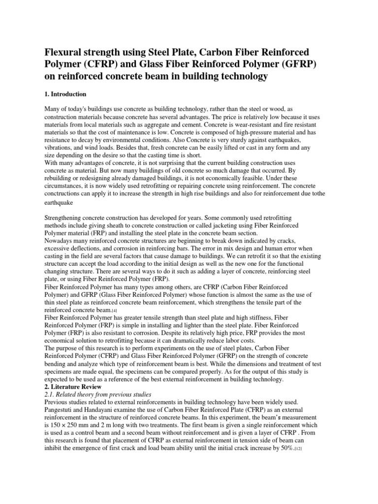 Flexural Strength of CFRP vs GFRP Beams | PDF | Reinforced Concrete ...