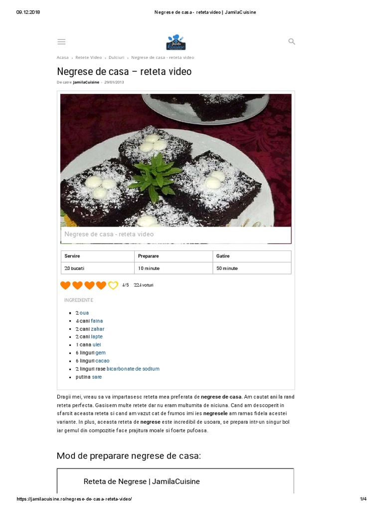 Negrese De Casa Cu Gem Reteta Video Jamilacuisine