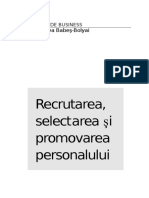 Recrutarea Selectarea Si Promovarea Personalului