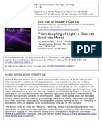 Journal of Modern Optics: To Cite This Article: T.H. Koschmieder & J.C. Thompson (1991) Prism Coupling of