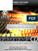 Gravação de CD para Músicos e Cantores Concertistas