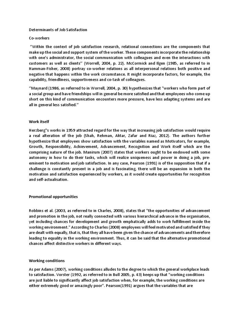 Key Factors Influencing Job Satisfaction | PDF | Job Satisfaction ...