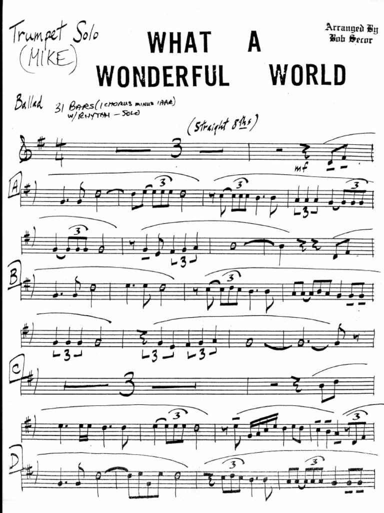 Wonderful World Trumpet Solo