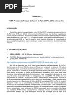 UFRGS - Direito Internacional Publico I – 2017.2 - Trabalho 4 - Prof Kaku - Aluno Volmar - Acordo de Paris