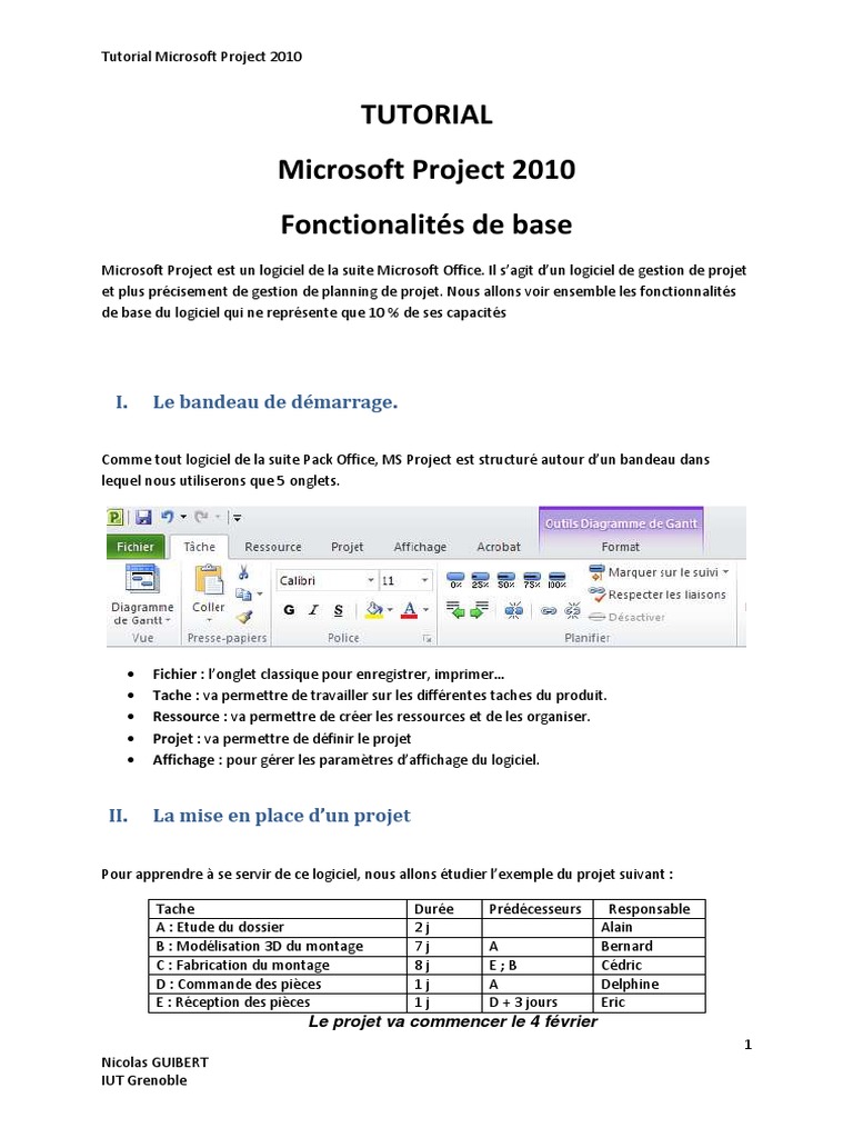 Tutorial Microsoft Project PDF | PDF | Ordinateurs
