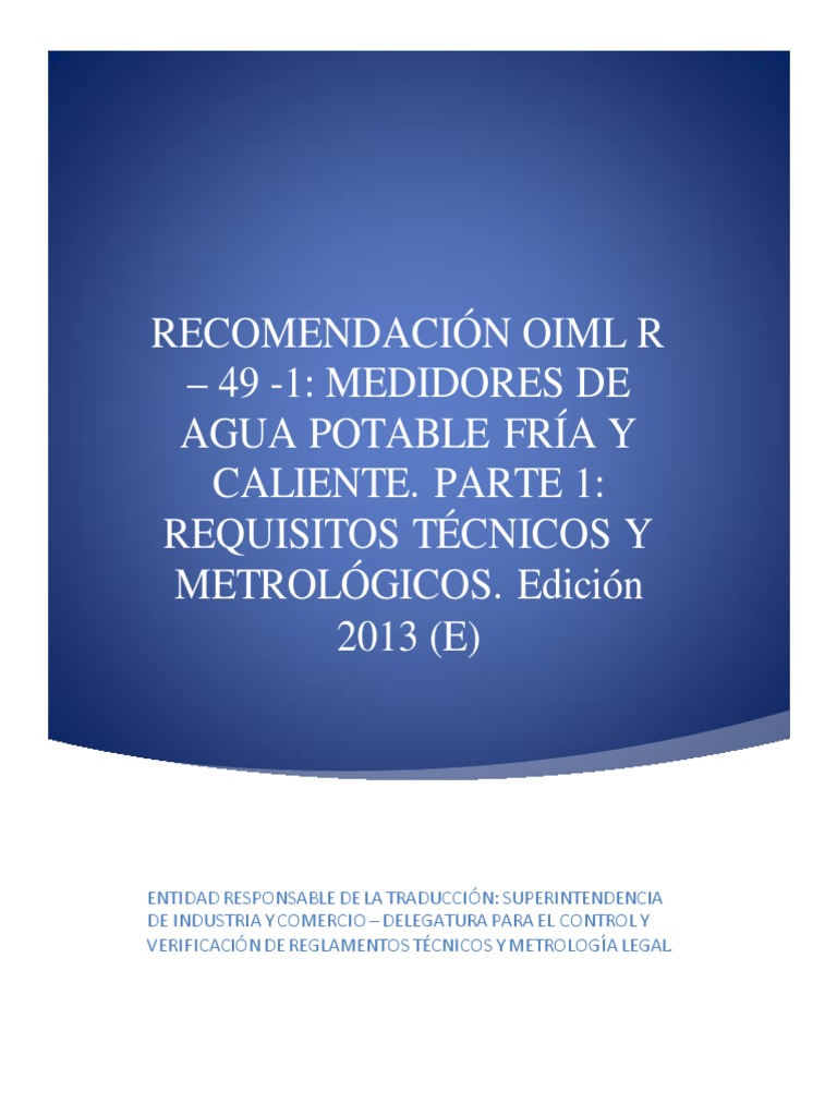 Recomendacion OIML R49 2013 | PDF | Medición | Metrología