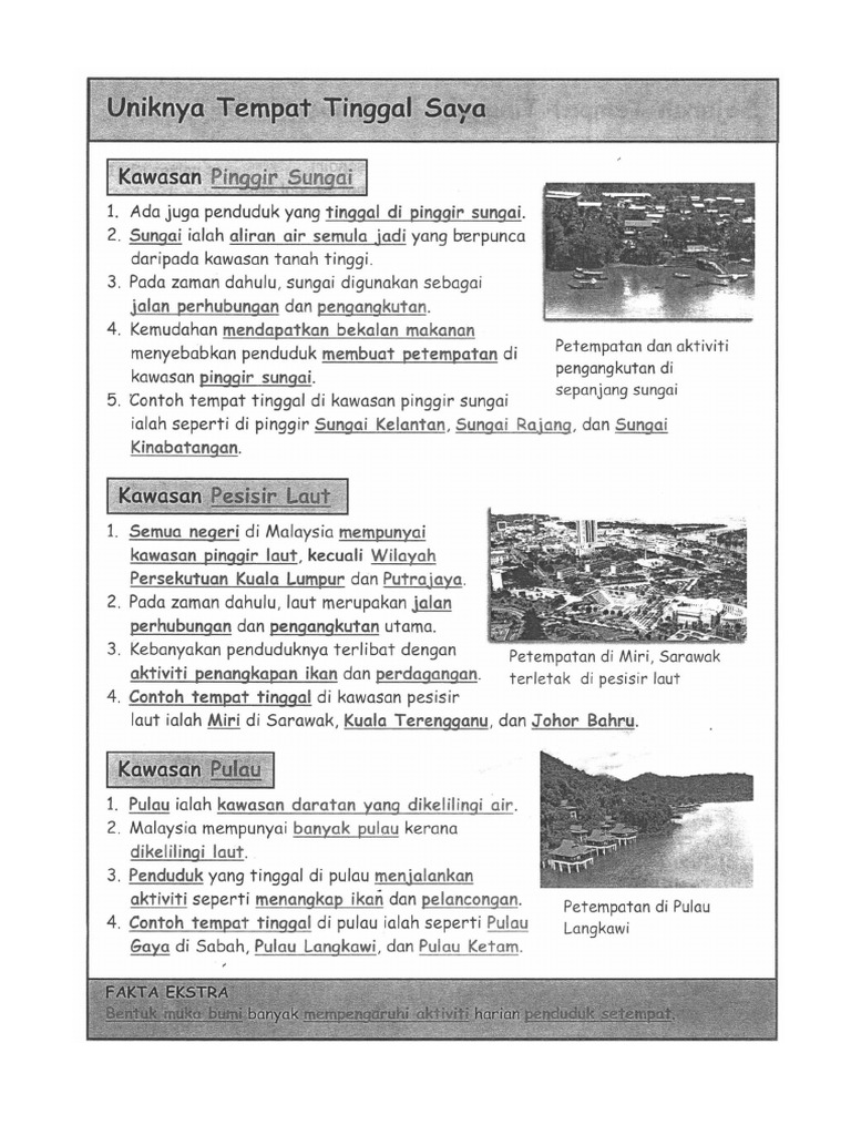 Sejarah Tahun 4 Nota Tempat Tinggal Pdf