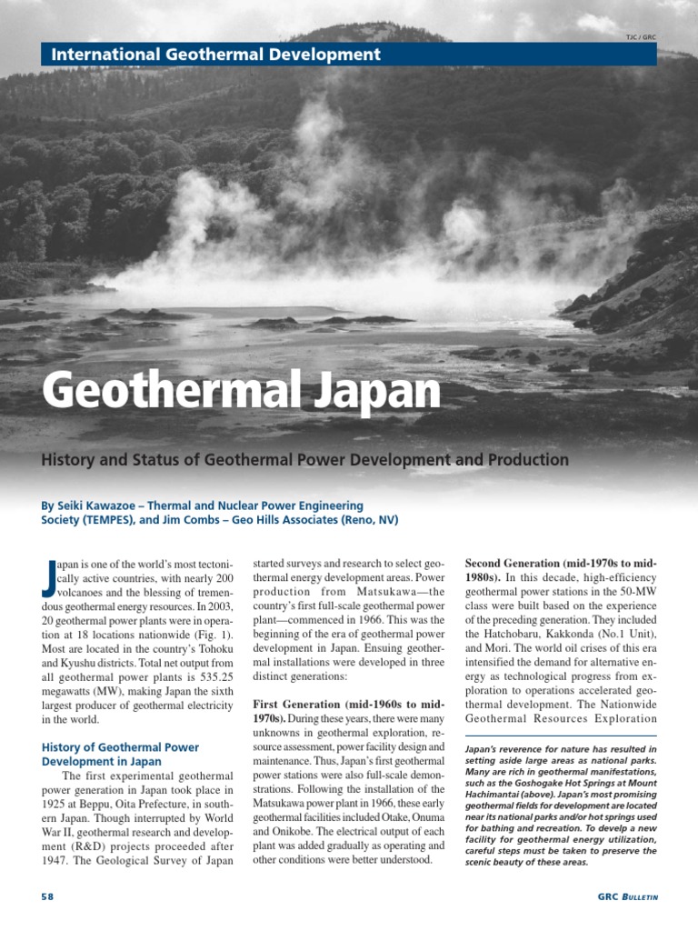 Geo Japan Geothermal Energy Power Station