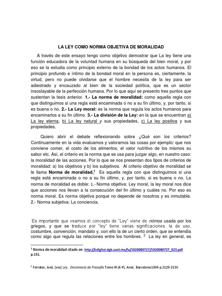 Ley y Moralidad: Función Educativa | PDF | La Ley natural | Moralidad