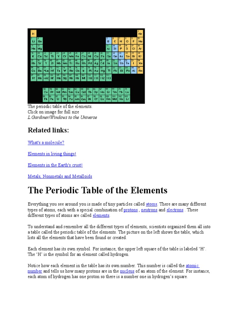 Periodic Table Elements Guide | PDF