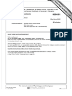 IGCSE Mathematics 0654 Summer 2005 Question Paper 1